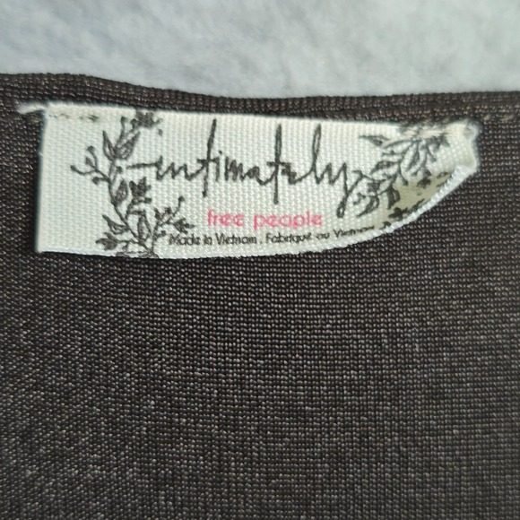 Free People Intimately Size S Chocolate CoquetteDrape Long Sleeve Thong Bodysuit - Picture 3 of 8